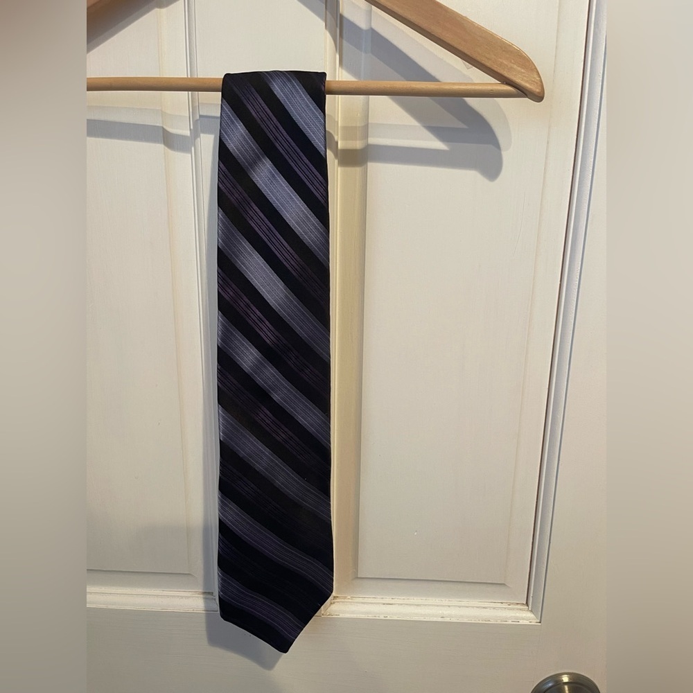 Ted Baker Black and Purple Striped Tie